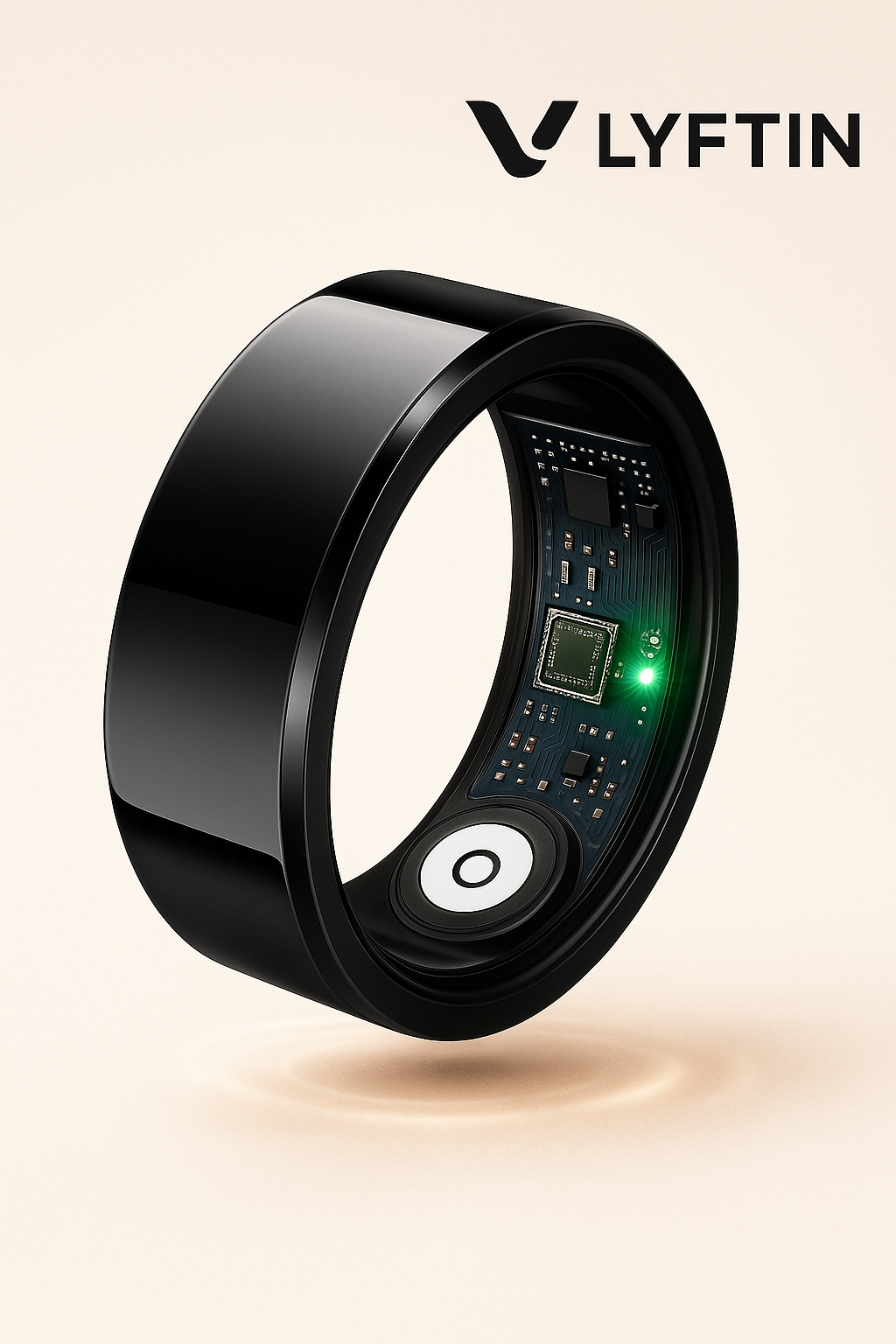 Lyftin Smart Ring Health Tracker for Men Women - IP68 Waterproof Fitness Ring with Sleep Tracker/Heart Rate/Blood Oxygen/Steps/Distance/Calories, Air Shutter, Charging Case up to 7-Day